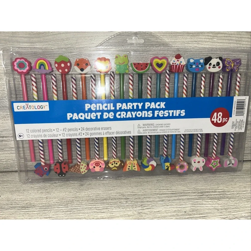 Creatology Pencil Party Pack with Erasers 48pc NEW SEALED (E4)